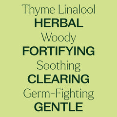 Herbaceous scent concept with Thyme Linalool and companion oils