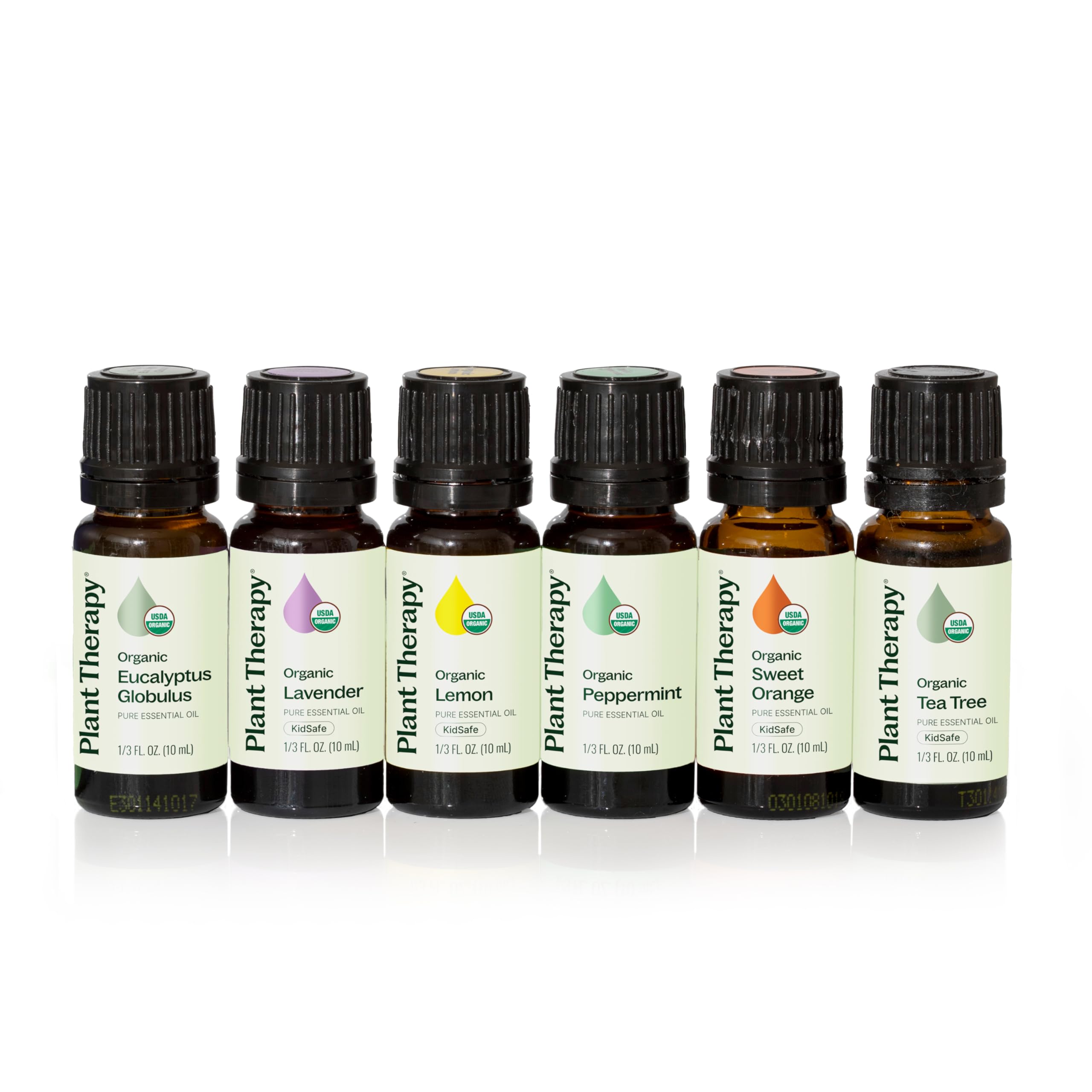 Front view of Plant Therapy Top 6 Organic Oils set packaging