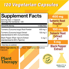 Plant Therapy Turmeric Black Pepper capsules on a white background
