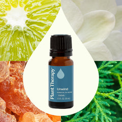 Label for Plant Therapy Unwind Essential Oil Blend