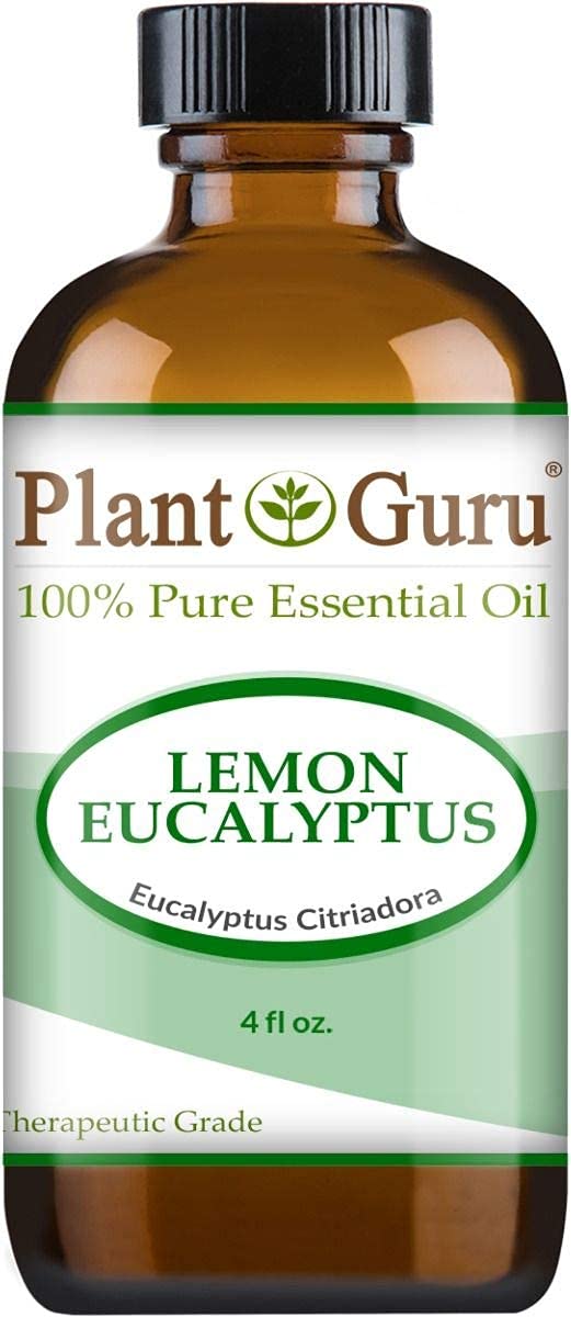Label for Plant Guru Lemon Eucalyptus essential oil 4 oz