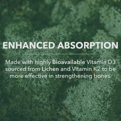 Graphic indicating immune support and mood regulation from Vitamin D3 + K2