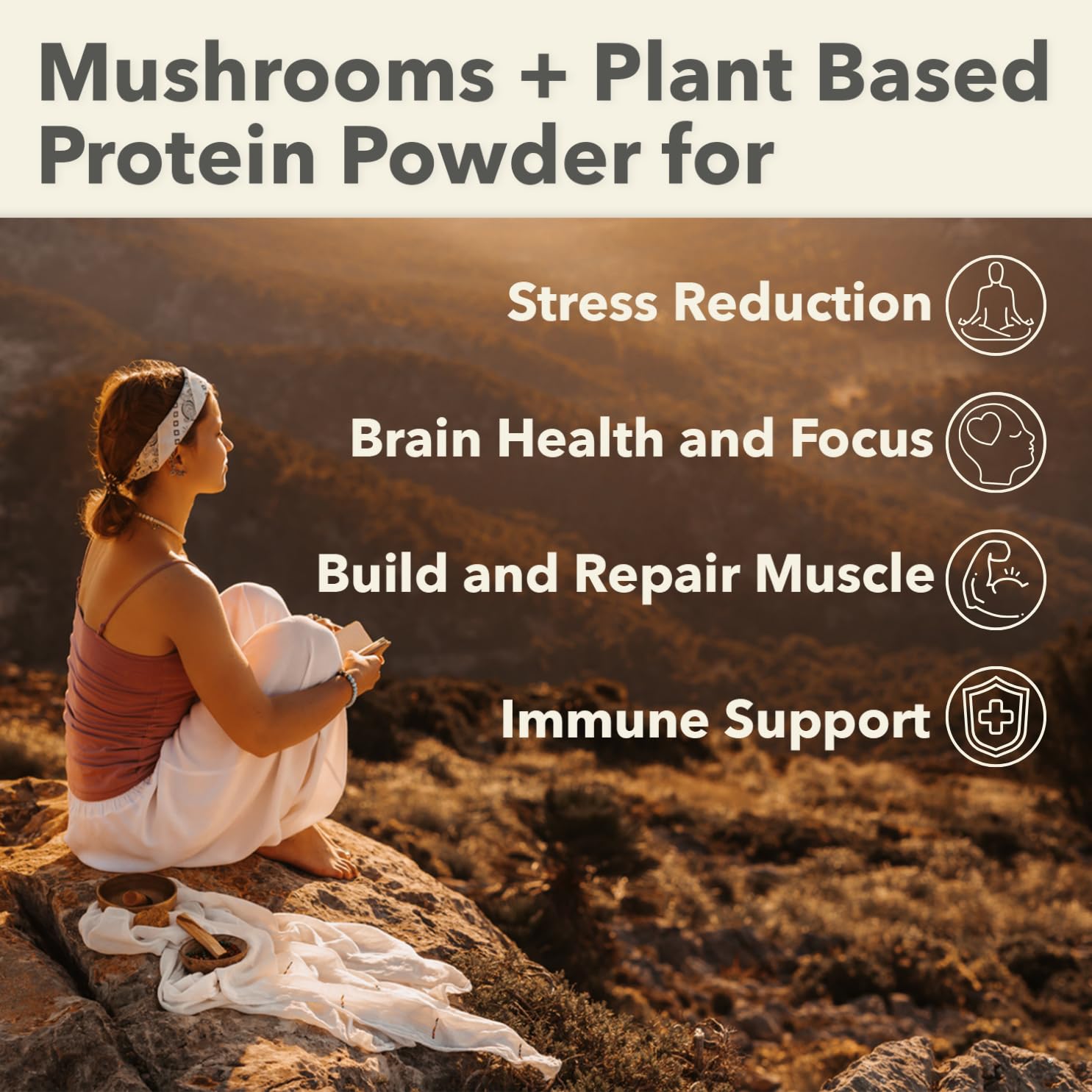Brain focus imagery with lion's mane and cordyceps