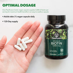 Packaging and bottle of PlantFusion vegan biotin
