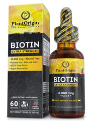 PlantOrigin Biotin Liquid bottle close-up