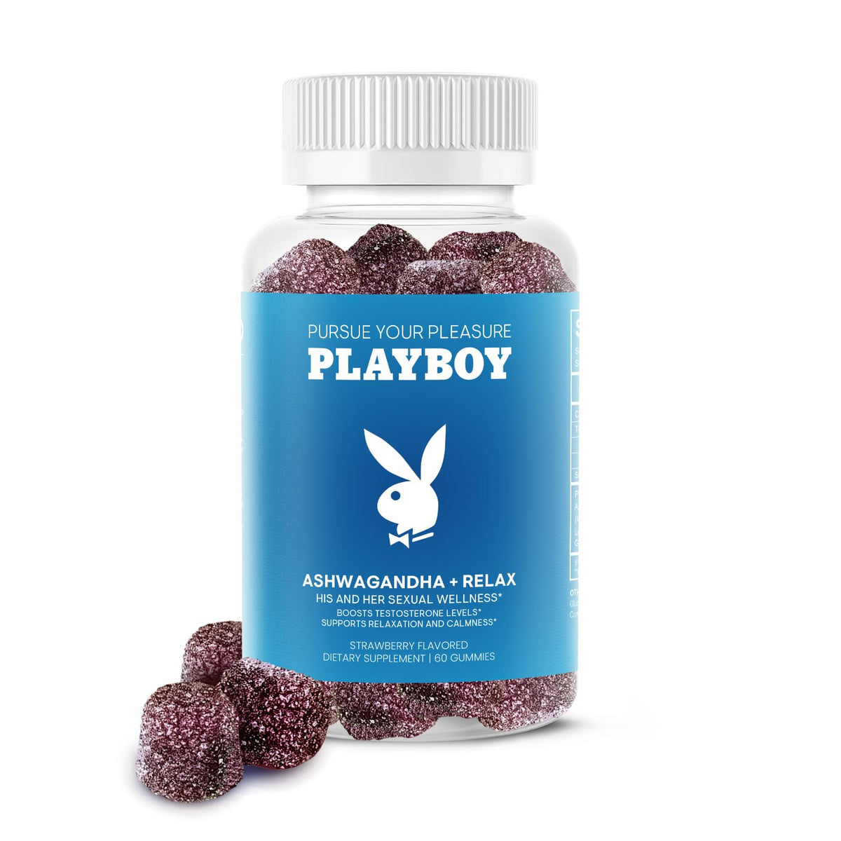 Playboy Ashwagandha + Relax Gummies Strawberry bottle - 60 count