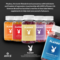 Pack shot of Playboy Ashwagandha + Relax Gummies 60-count