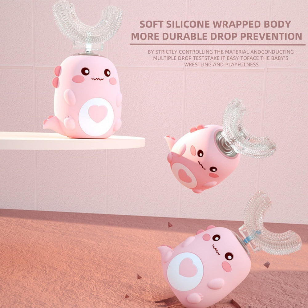 U-shaped silicone toothbrush head with four interchangeable heads
