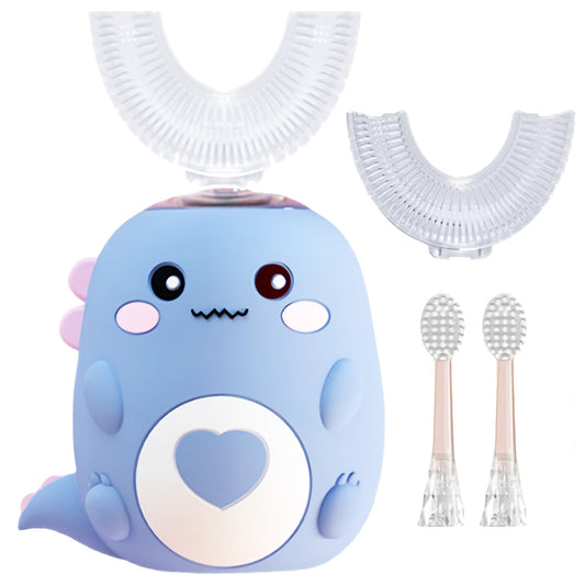 Playiko Kids U Shaped Electric Toothbrush cartoon dinosaur design front view
