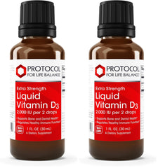 Front view of Protocol For Life Balance Liquid Vitamin D3 2000 IU bottle