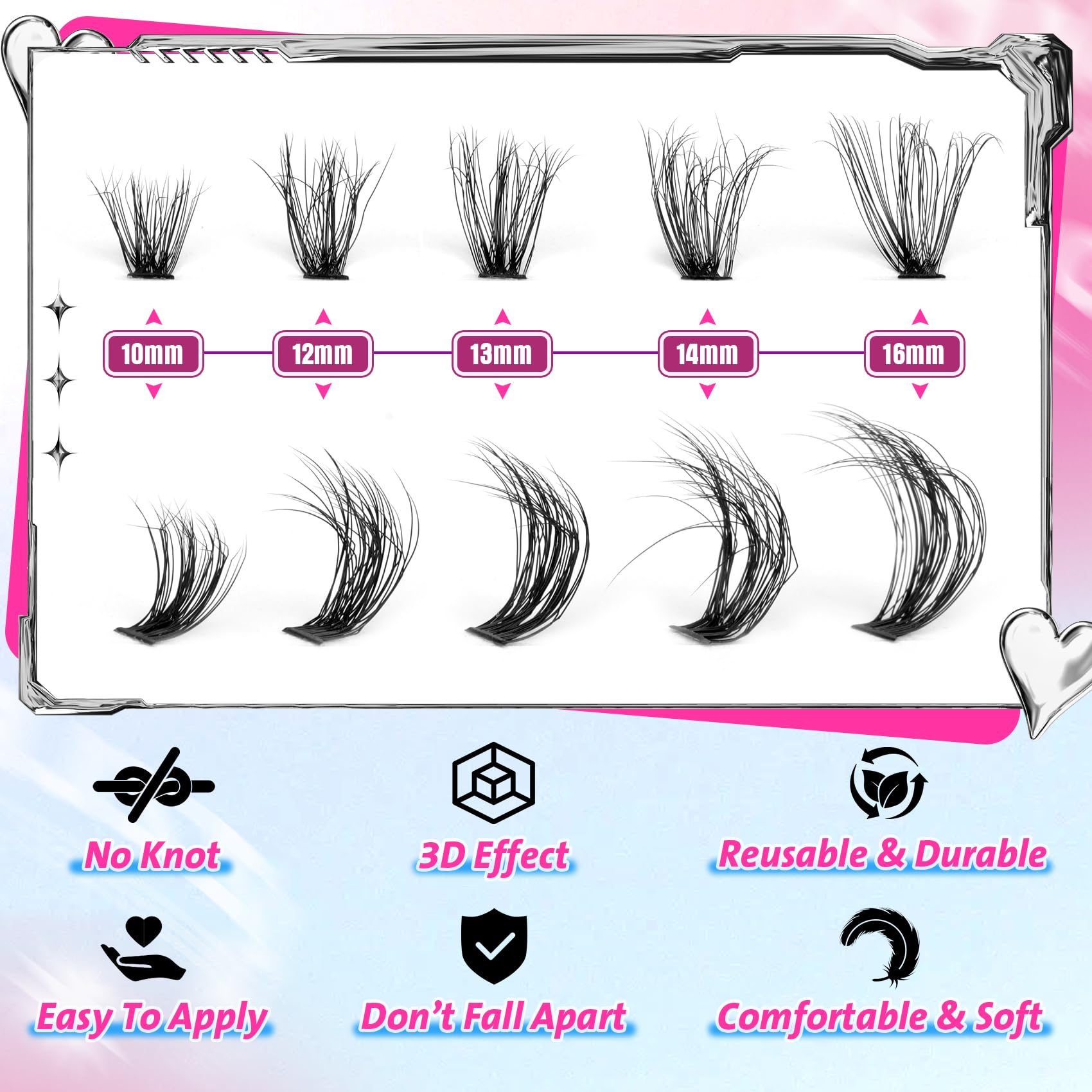 Pleell handmade lash clusters offer soft, comfortable wear for beginners.