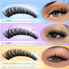 Pleell thin soft-band clusters blend seamlessly with natural lashes.