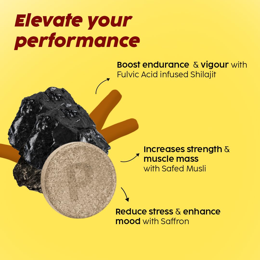 Plix Shilajit packaging showing orange flavored effervescent tablets