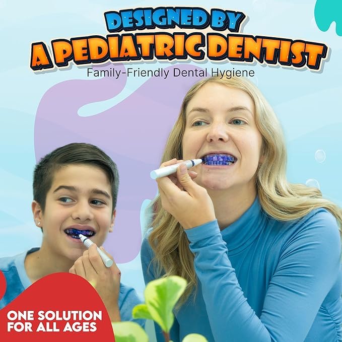 Close-up of purple detection on molars