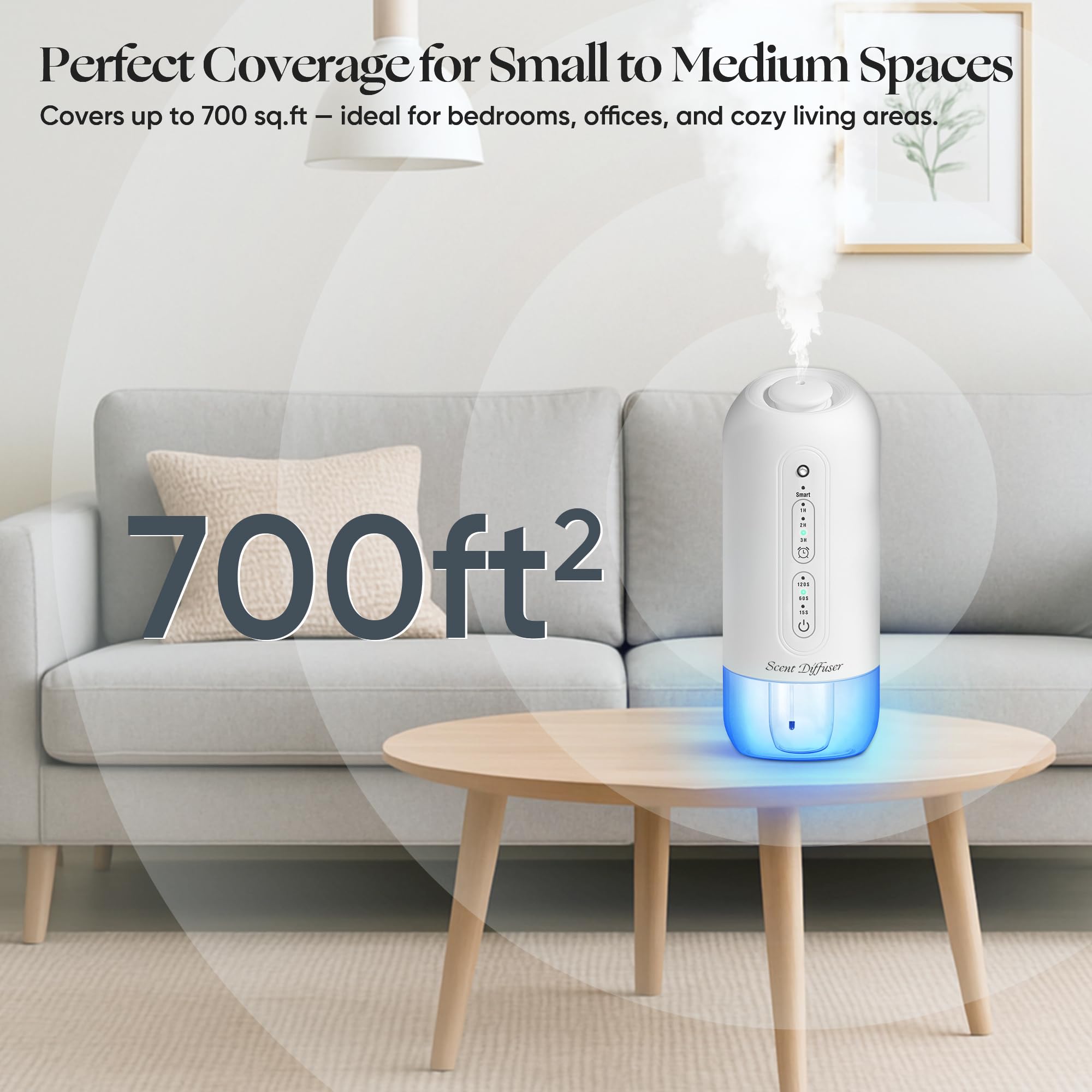 Wall-mounted diffuser in white