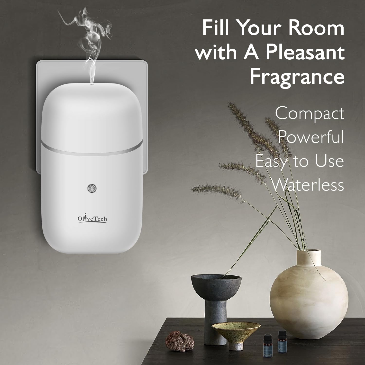 Plug-in waterless diffuser side view