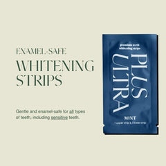 Open blister pack revealing mint whitening strips