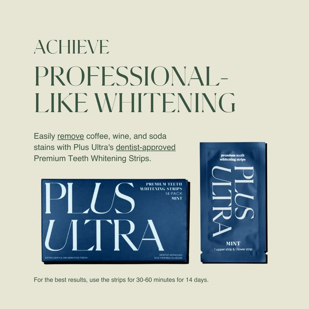 Close-up of mint-flavored whitening strips