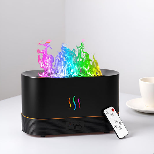 PLUWEL flame diffuser 300ML with LED flame light and remote