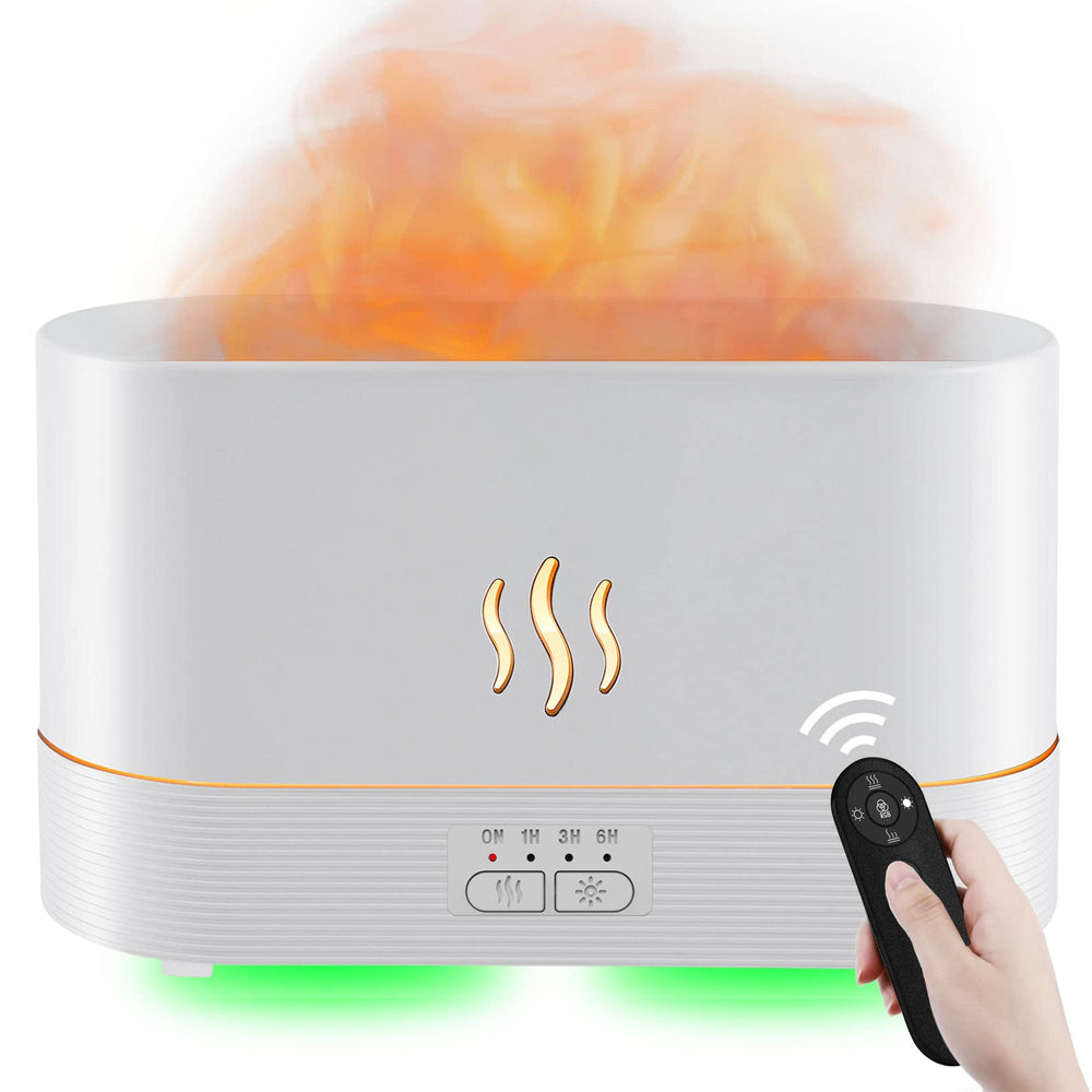 PLUWEL Flame Diffuser 300ML glowing flame effect in living room