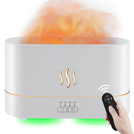 PLUWEL Flame Diffuser 300ML glowing flame effect in living room