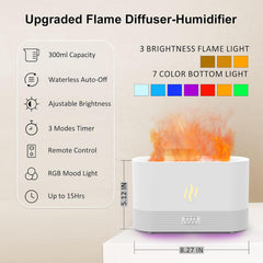 Close-up of PLUWEL Flame Diffuser 300ML with mist
