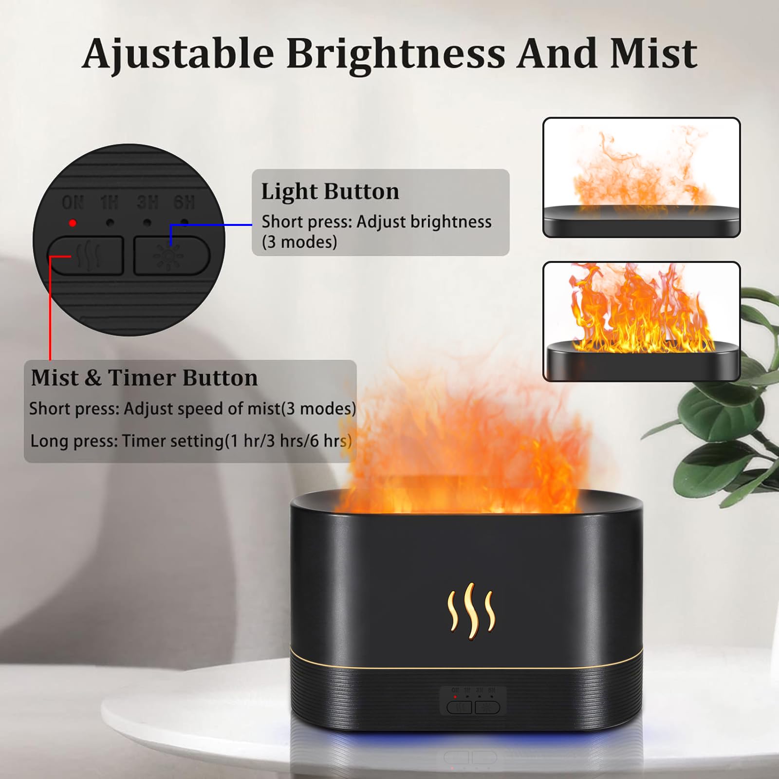 7-color ambient mood lights on the diffuser