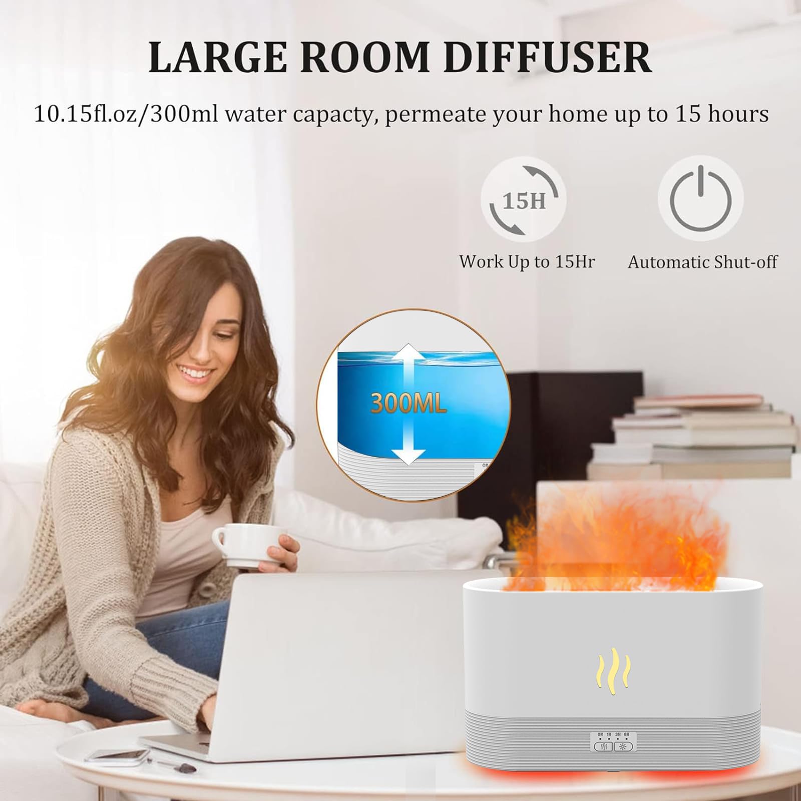 Large room aroma diffuser with 300ML tank and RGB lighting