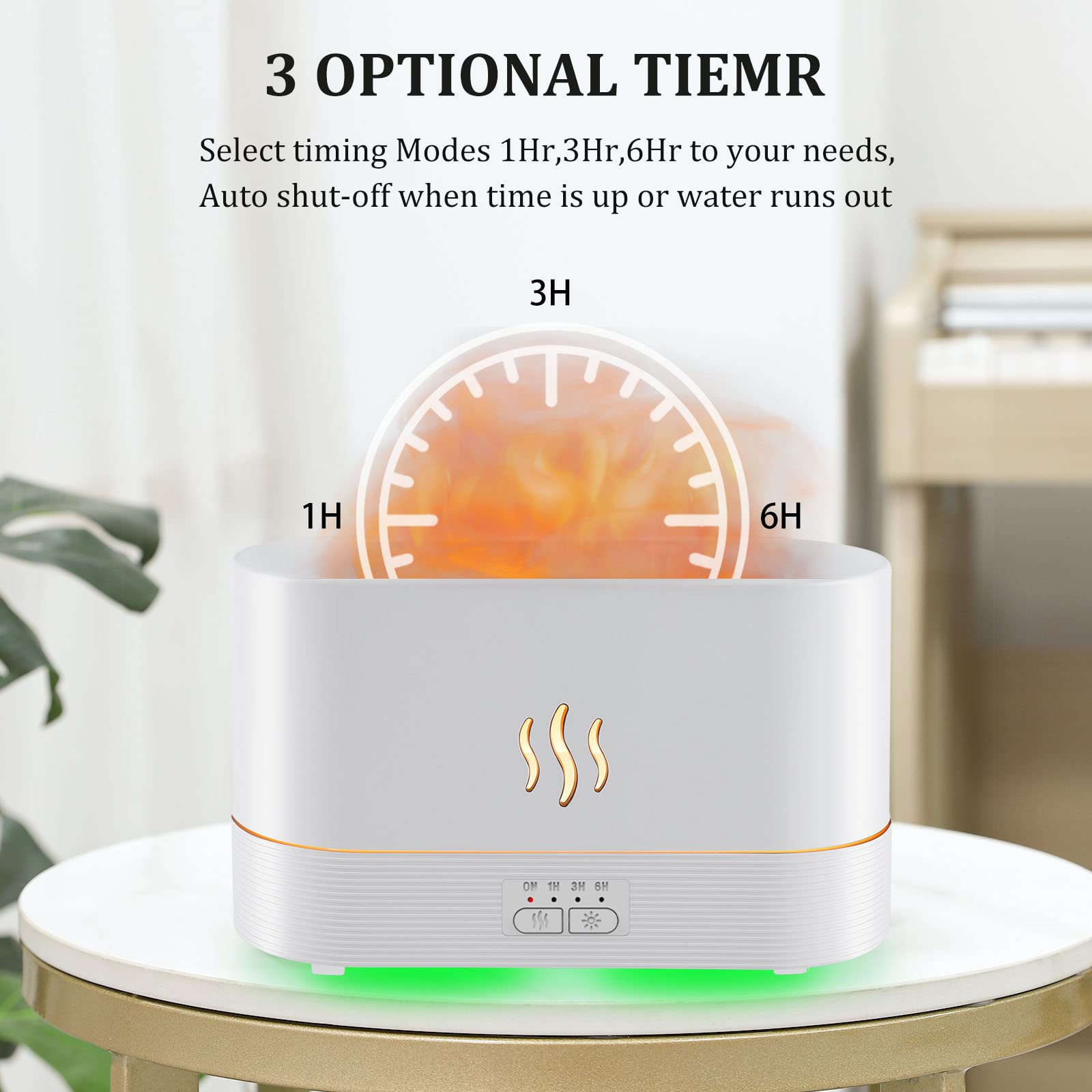 PLUWEL flame diffuser operating quietly in office