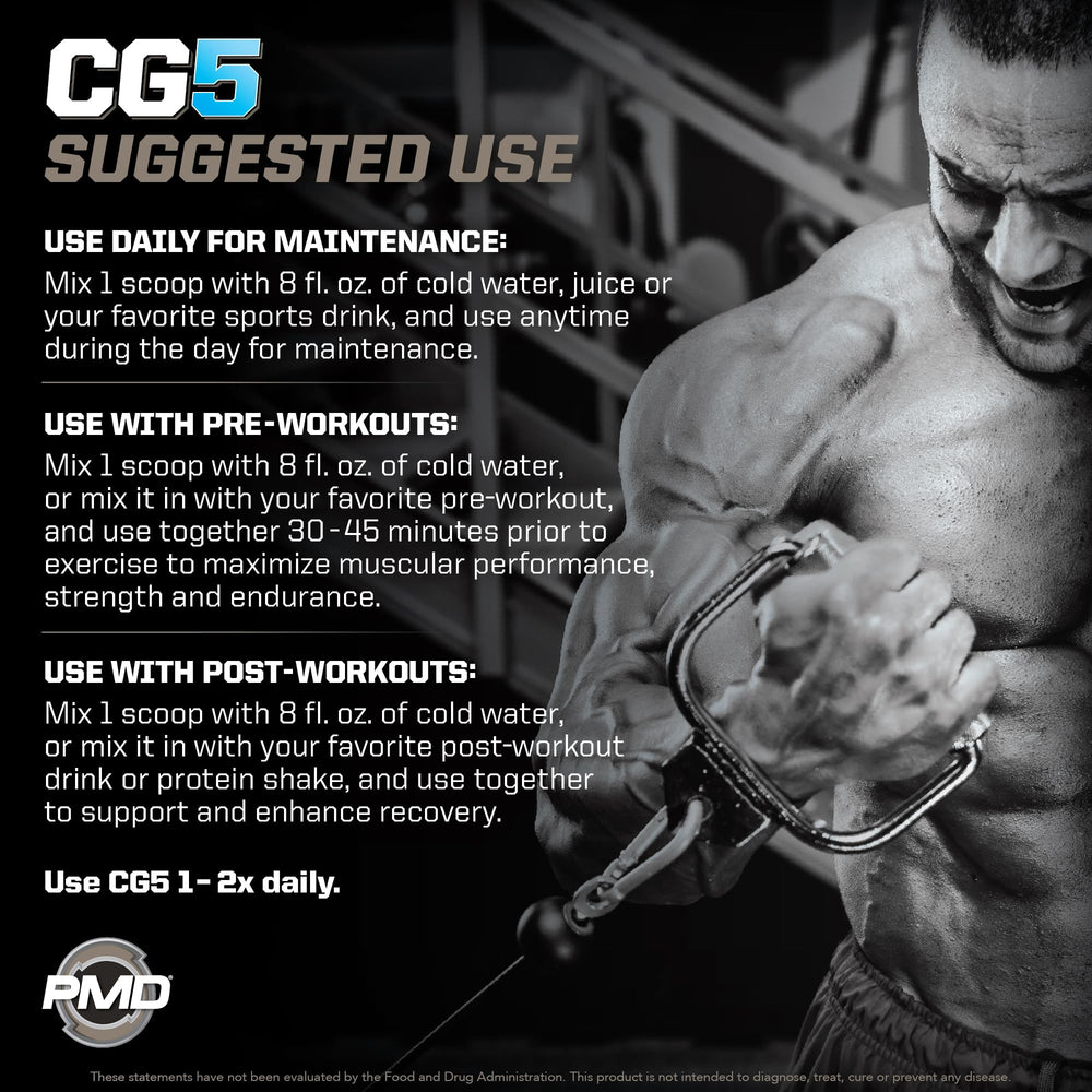 PMD CG5 packaging side view with 30 serving claim