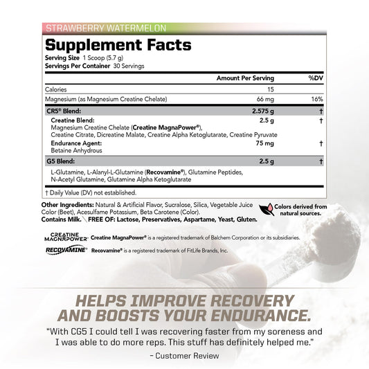 PMD CG5 back label - Nutrition facts - Strawberry Watermelon