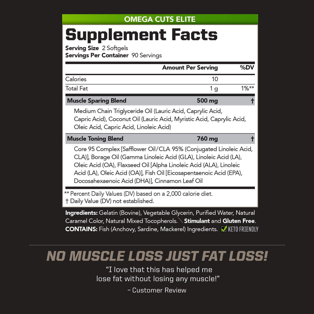 PMD Omega Cuts Elite – Fat Loss & Muscle Definition Formula (180 Softg ...