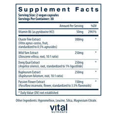 Close-up of the PMS Support bottle and label