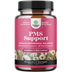 PMS Support supplement bottle with label