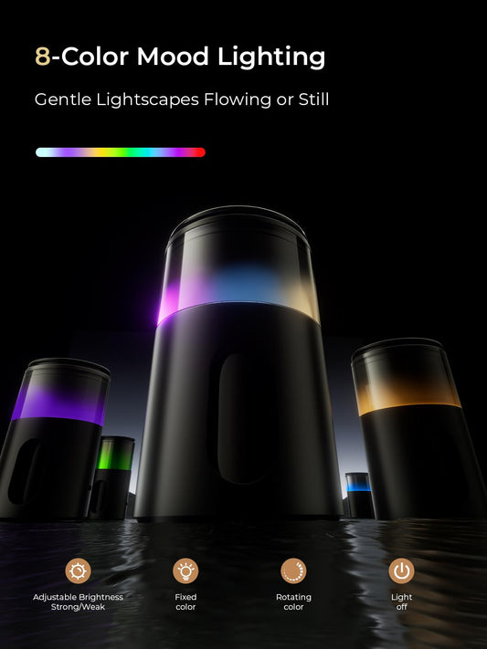 Close-up of waterless nano-mist diffuser design