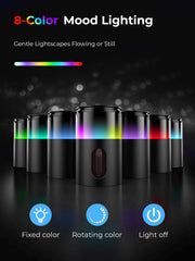 Pmsusoow Waterless Diffuser Obsidian Black with LED light on
