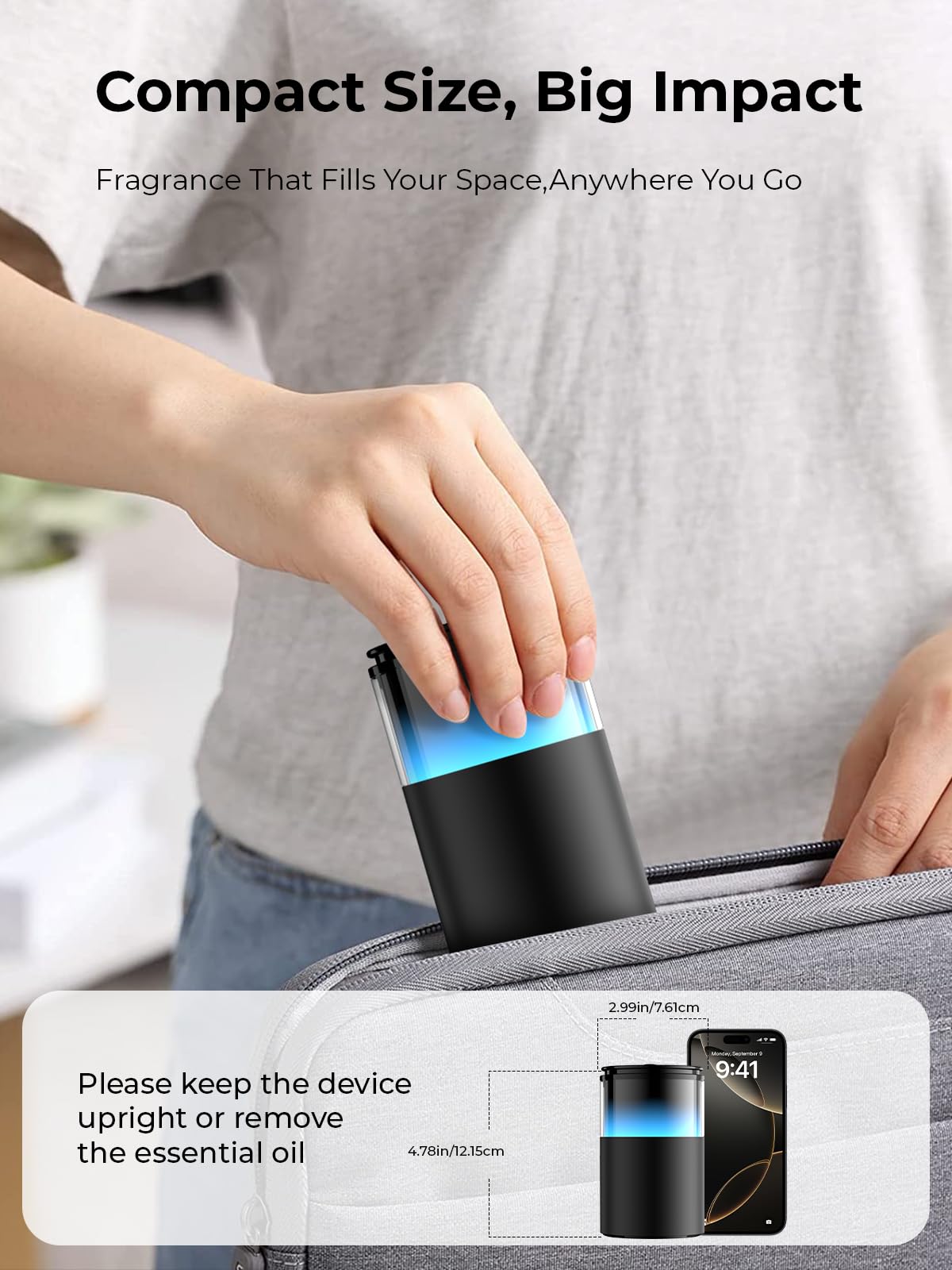 USB-C port and battery of Pmsusoow Waterless Diffuser