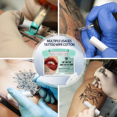 PMUBEAUTY no-shed cotton sticks enhance hygiene during lip tattooing.