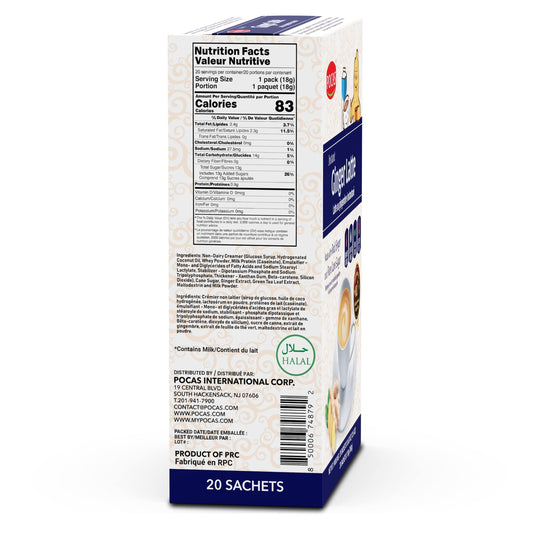 Pocas Ginger Latte 2-Pack package back showing details