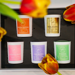 Podaras Home gift set of five candles ready for gifting