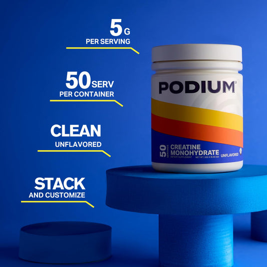 Creatine monohydrate powder measured with a scoop