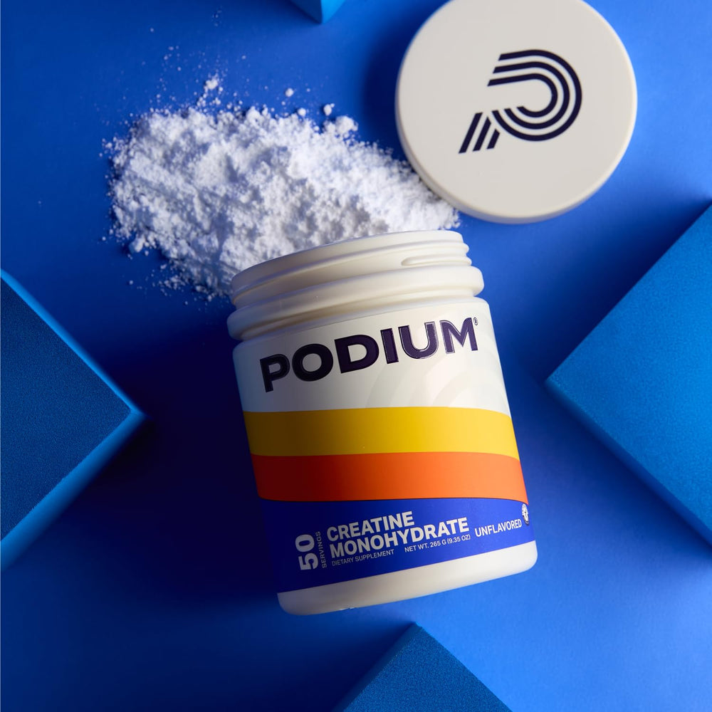 Close-up of micronized creatine monohydrate powder texture