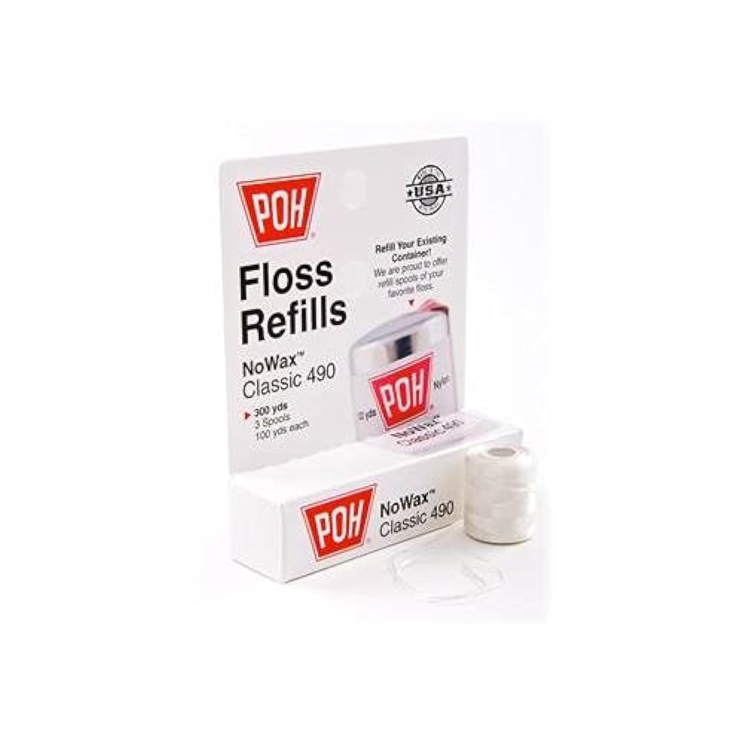POH NoWax Classic floss refills 490, 300 yards total (3 x 100-yard spools)