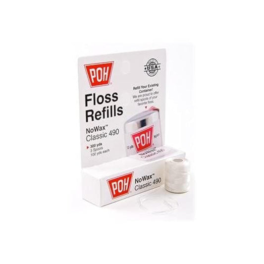 POH NoWax Classic floss refills 490, 300 yards total (3 x 100-yard spools)
