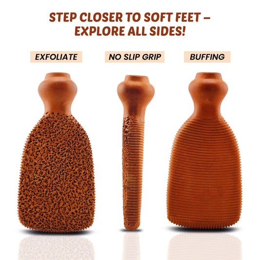 POHS rectangular pumice stone with smooth finish side for refined skin
