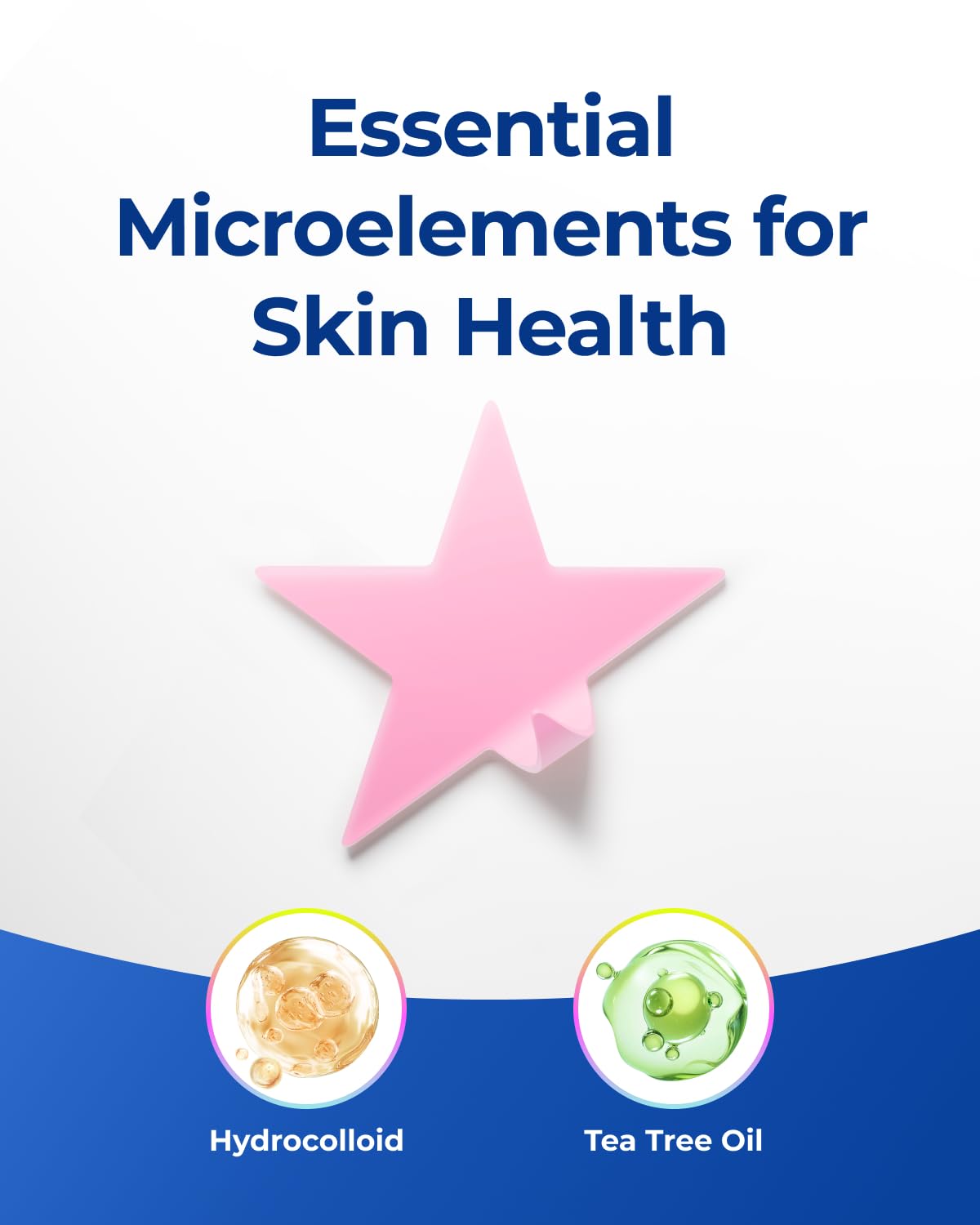 Thick hydrocolloid layer in POINTMASS Star Patches absorbs moisture and impurities.