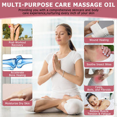 Dropper applying poke root and castor oil for massage