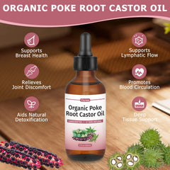 Label detail: Wild-harvested Poke Root Extract and Castor Oil