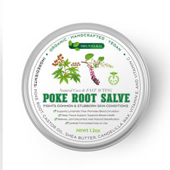 Poke Root & Castor Oil Salve in aluminum tin