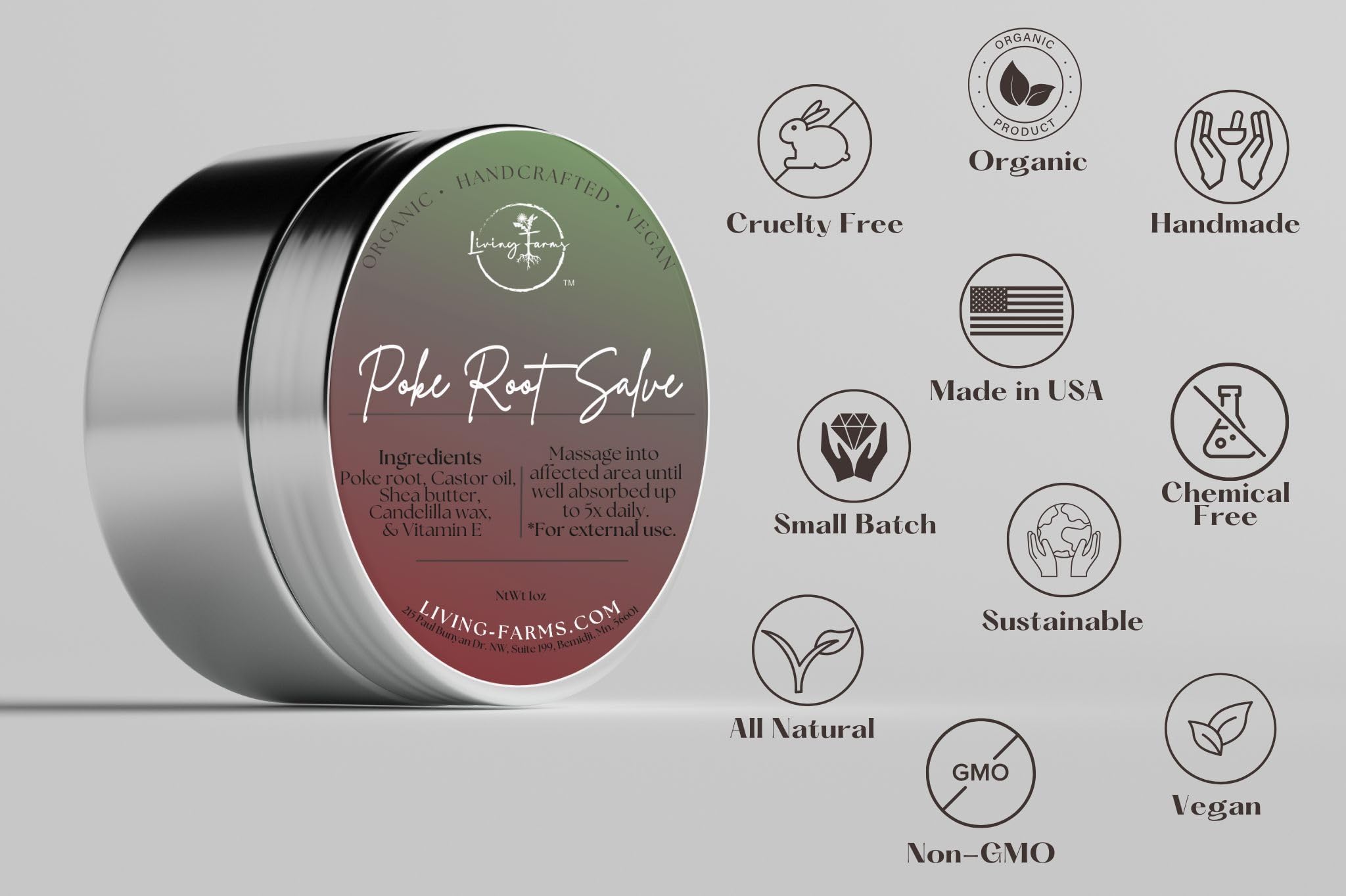 Label highlighting lymphatic support and circulation benefits
